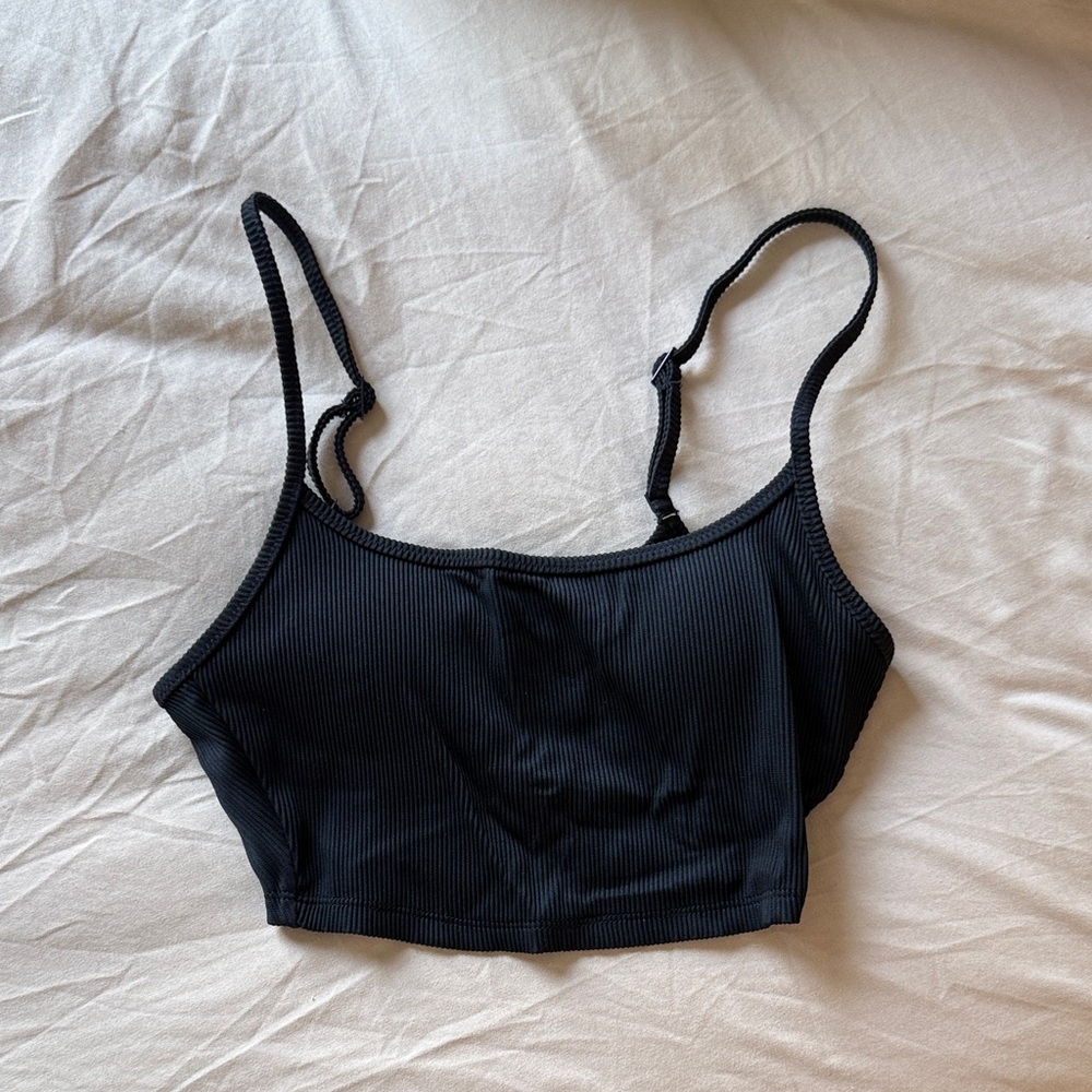 aerie Black Ribbed High-Waist Bikini Set - Picture 4 of 5